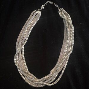 Elegant Silver Multi-Strand Necklace